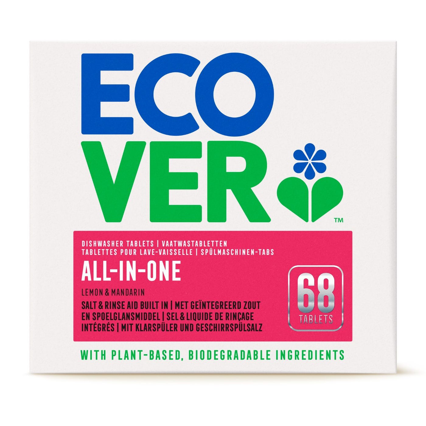 ecover Dishwasher Tablets Lemon and Mandarin Scent - 68 All in One Tablets